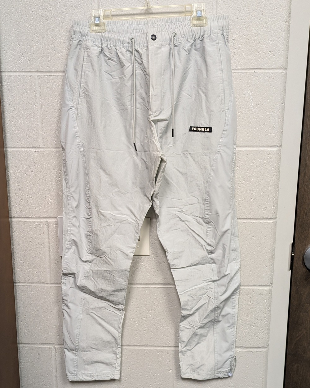 Young LA vintage gray members-only windbreaker pants